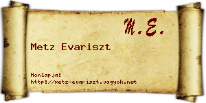 Metz Evariszt névjegykártya